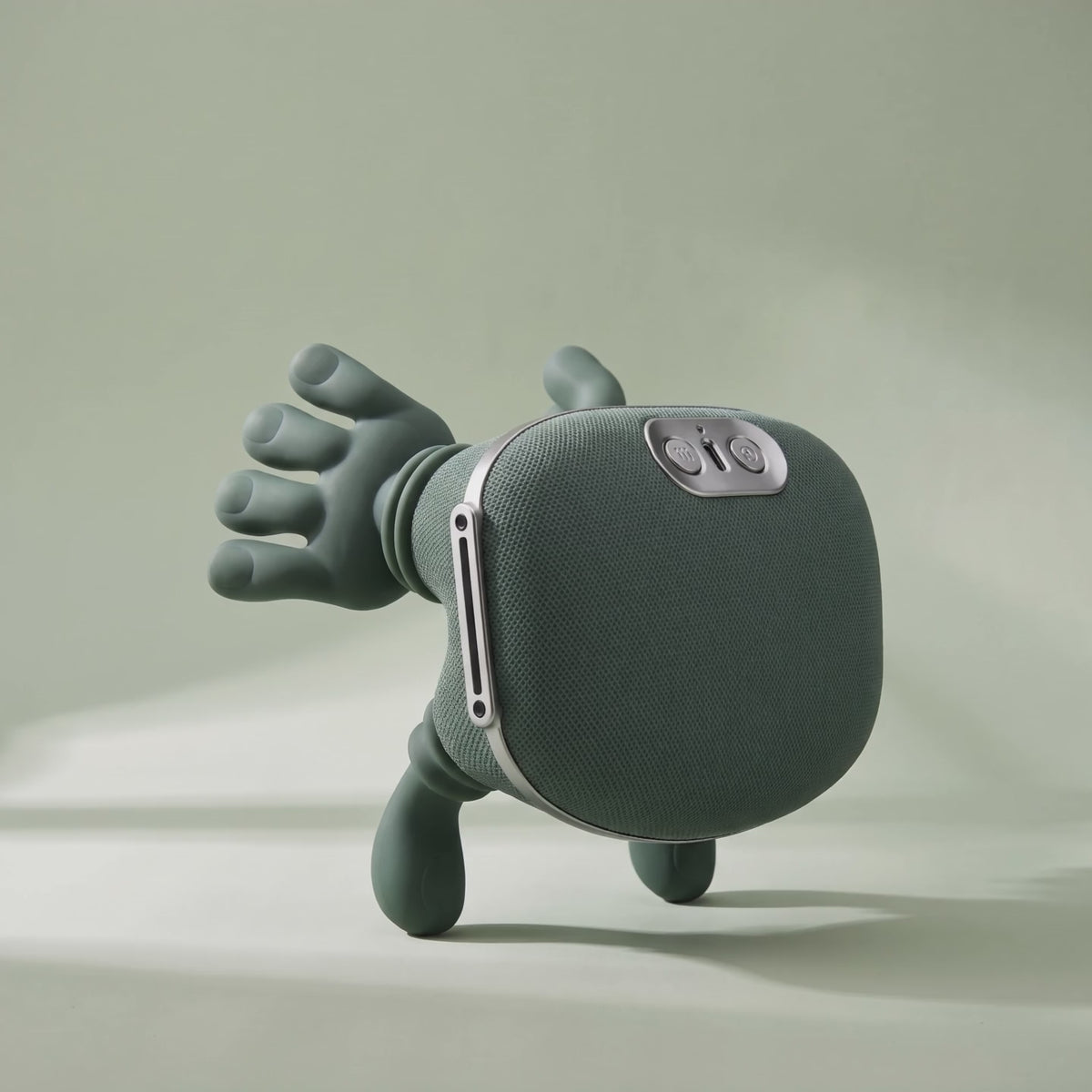 The massager turning slowly in soft light